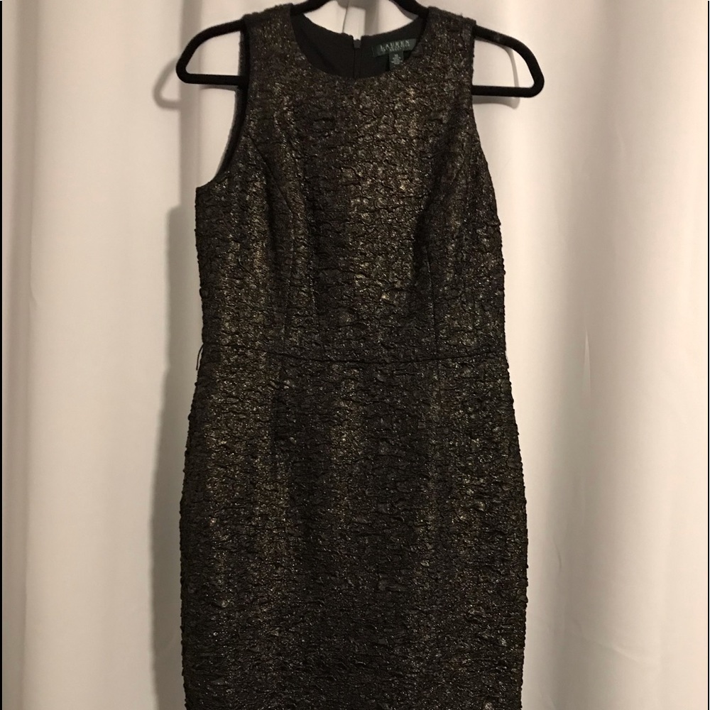 RALPH LAUREN black/gold cocktail dress size 10